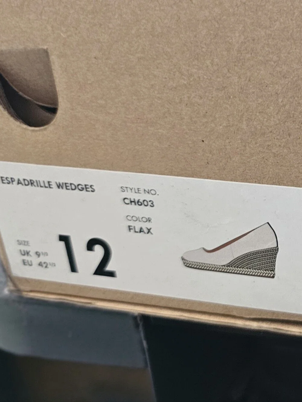 J.Crew Factory Beige Espadrille Wedge Heels - Women Size 12 New In Box